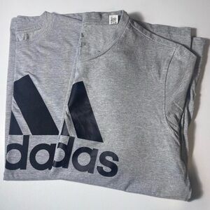 Adidas Medium Heather Gray Tee shirts with Black Graphic